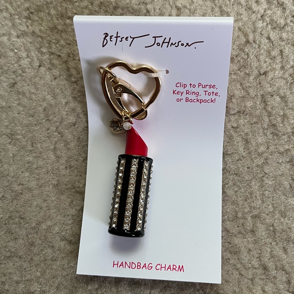 Betsey Johnson Lipstick Handbag Charm NWT